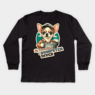 Chihuahua Dumpster Diver Kids Long Sleeve T-Shirt